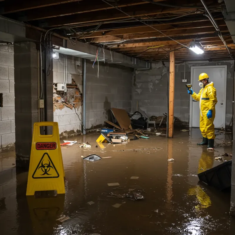 Flooded Basement Electrical Hazard in Saint Joseph, MI Property